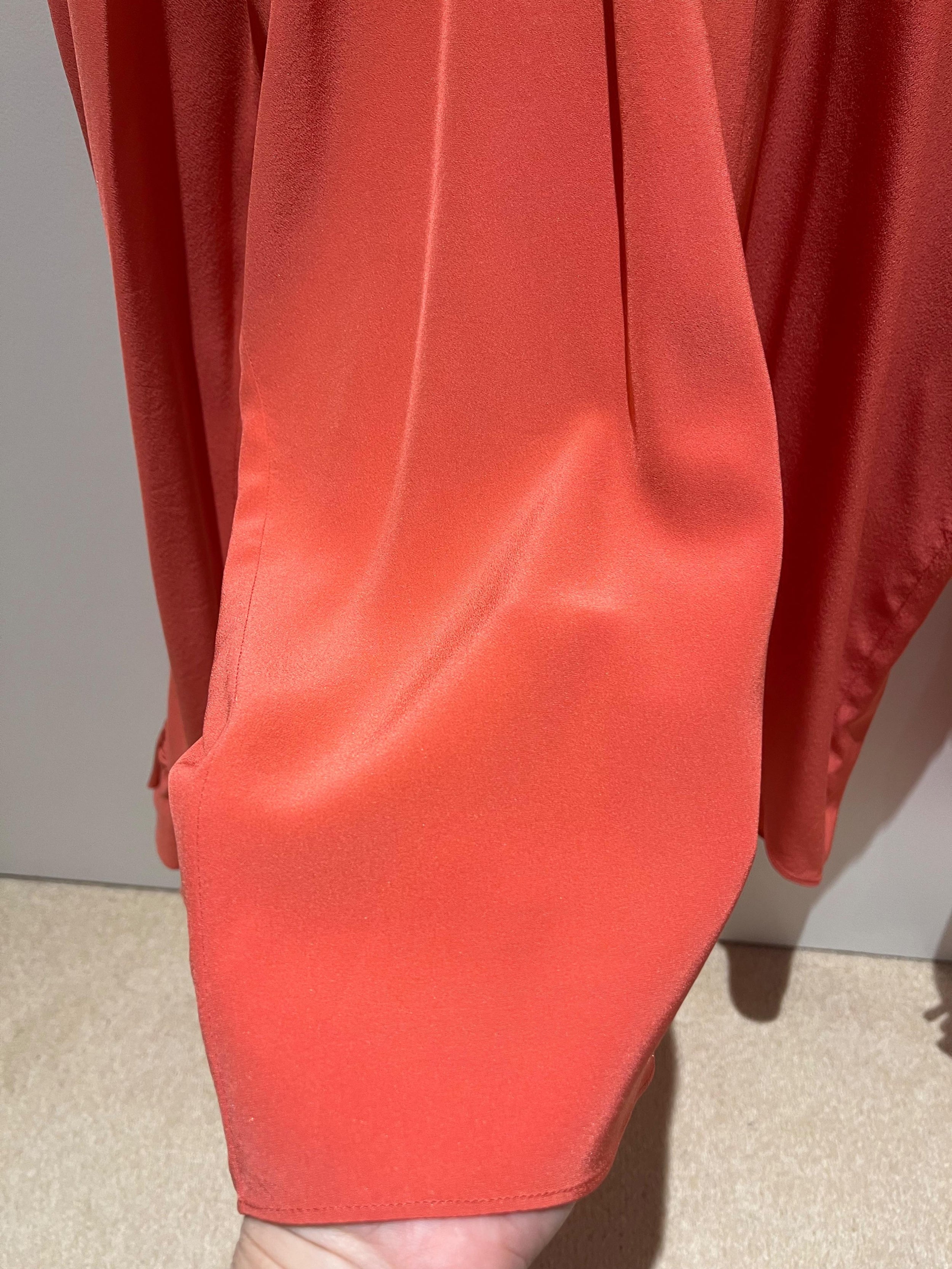 Chanel Orange Silk Blouse 2020