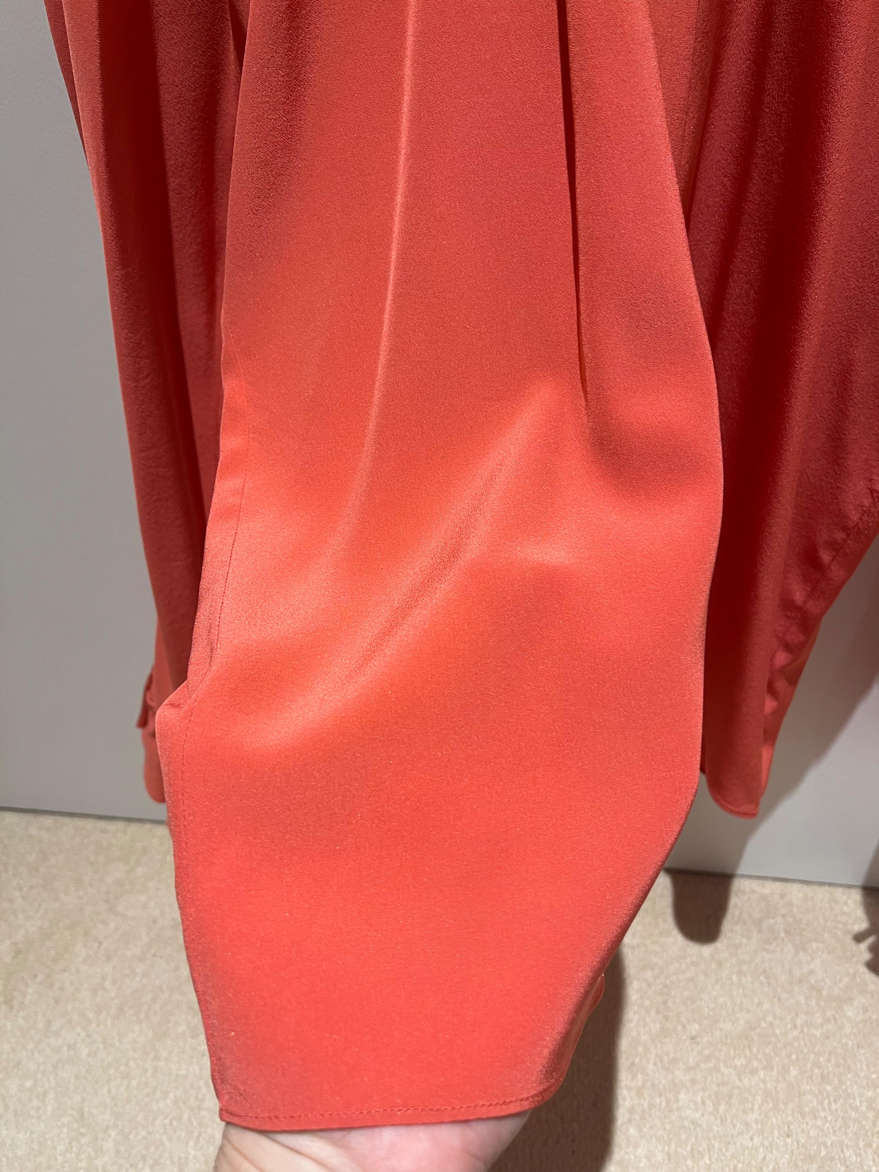 Chanel Orange Silk Blouse 2020