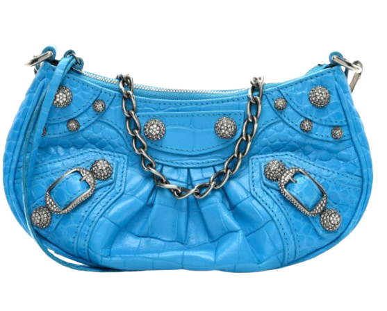 Le Cagole Metallic Blue Calfskin XS