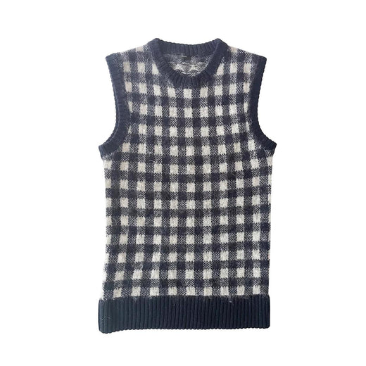 Joseph Check Mohair Blend Sweater Vest
