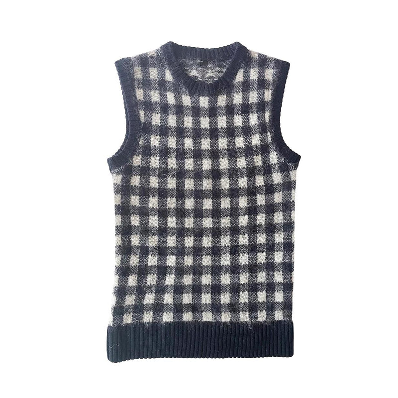 Joseph Check Mohair Blend Sweater Vest