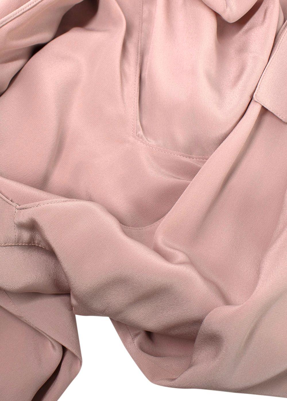 Miu Miu Blush Pink Crystal Embellished Silk Gown