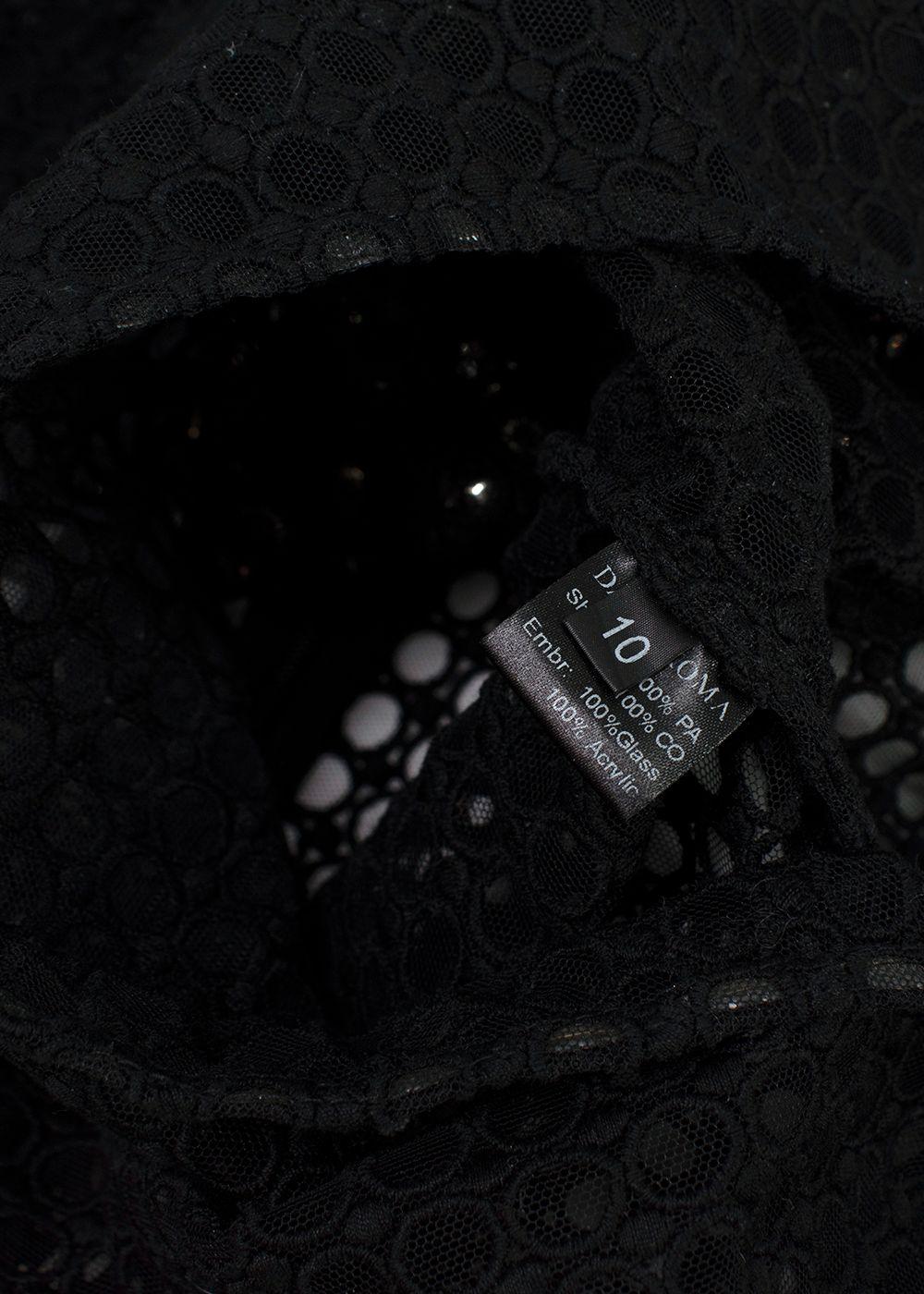 David Koma Black Crystal Embellished Bodysuit