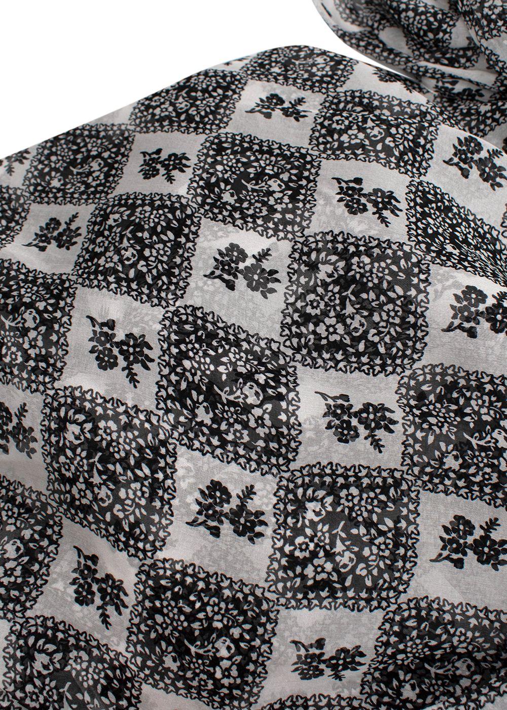 Dolce & Gabbana White and Black Sheer Silk Blouse