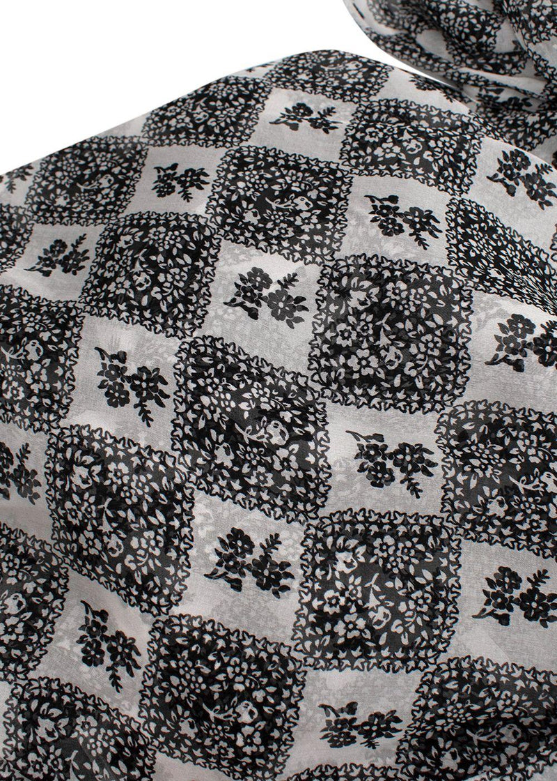 Dolce & Gabbana White and Black Sheer Silk Blouse