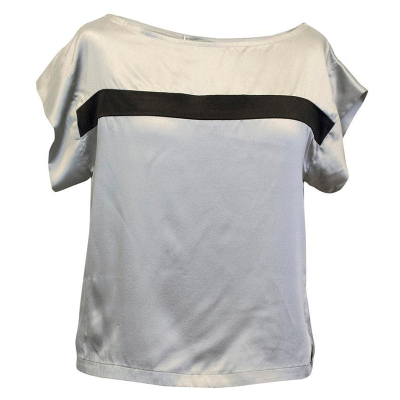Osman Silver Satin Pyjama Top