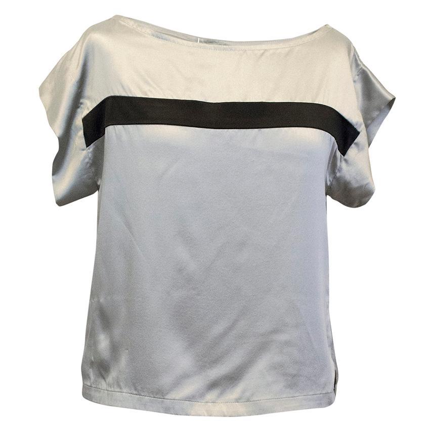 Osman Silver Satin Pyjama Top