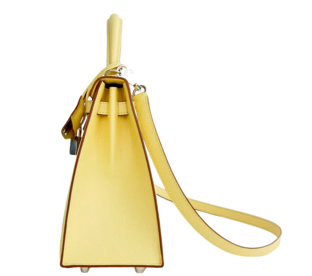Hermès Jaune Kelly 25 cm in Epsom Leather  with Palladium Hardware