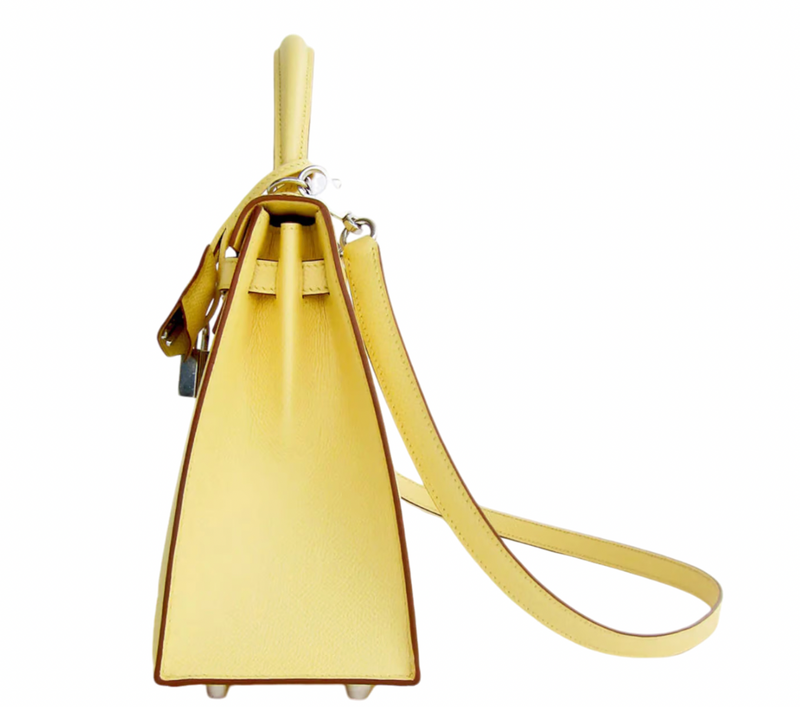 Hermès Jaune Kelly 25 cm in Epsom Leather  with Palladium Hardware