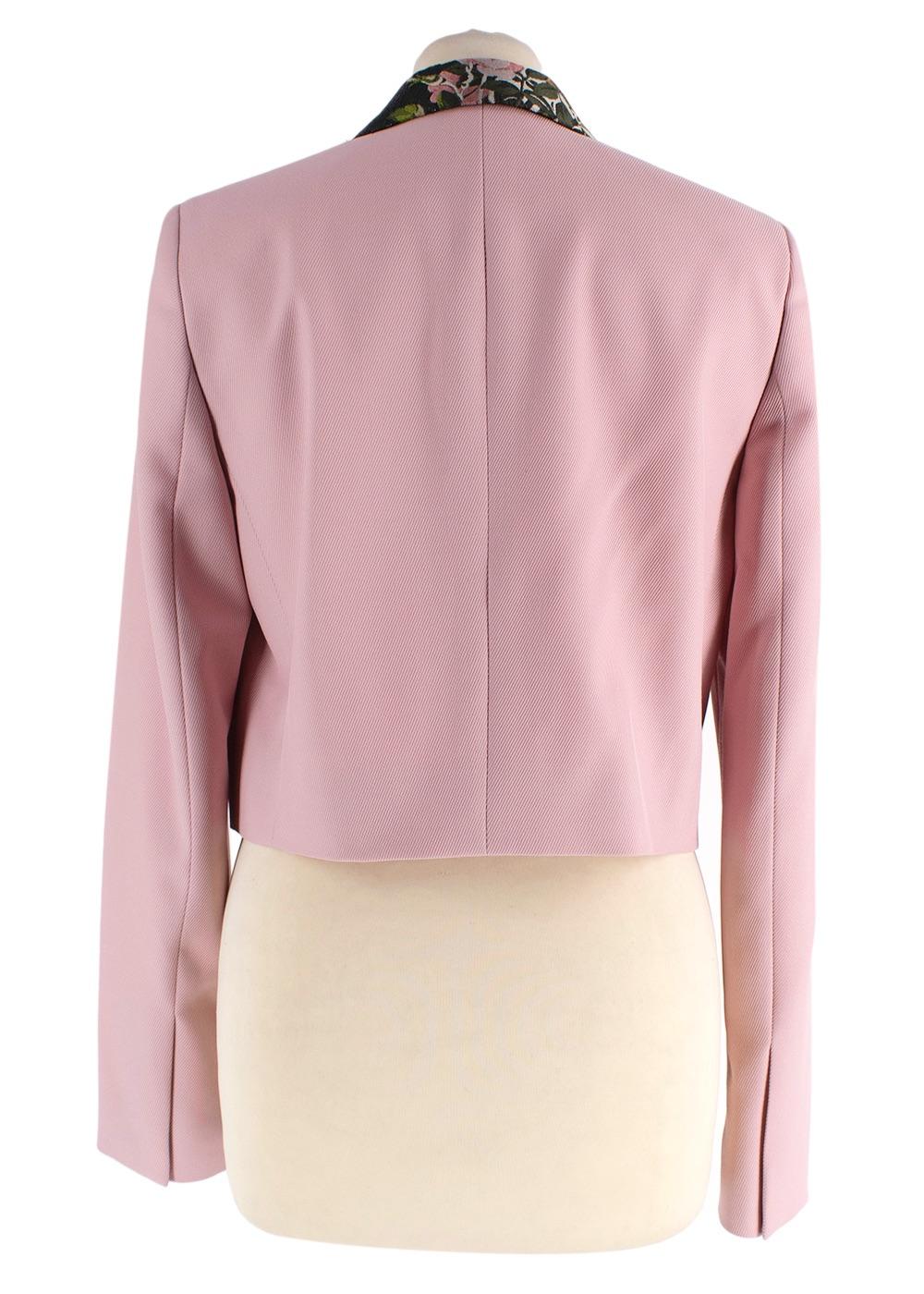 Lanvin Pink Cropped Tuxedo Style Blazer