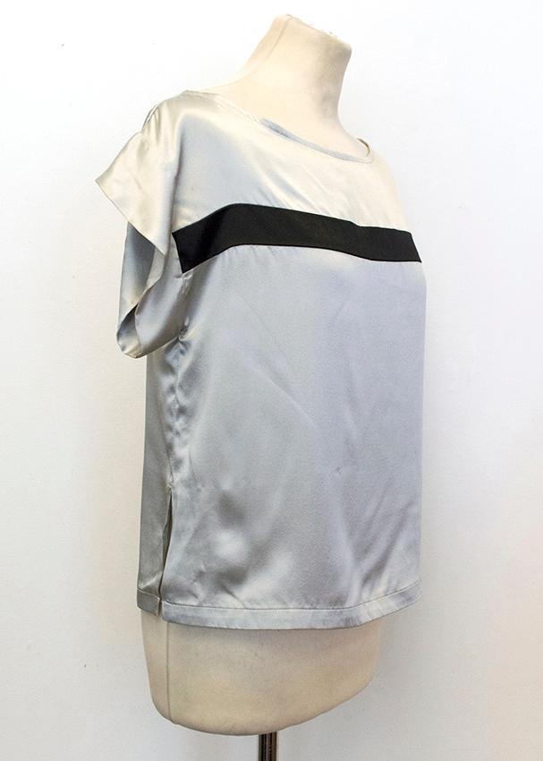 Osman Silver Satin Pyjama Top