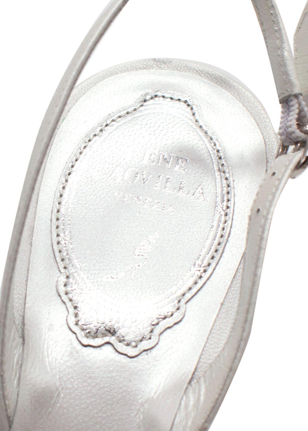 Rene Caovilla White Embellished Cinderella 75 Slingbacks
