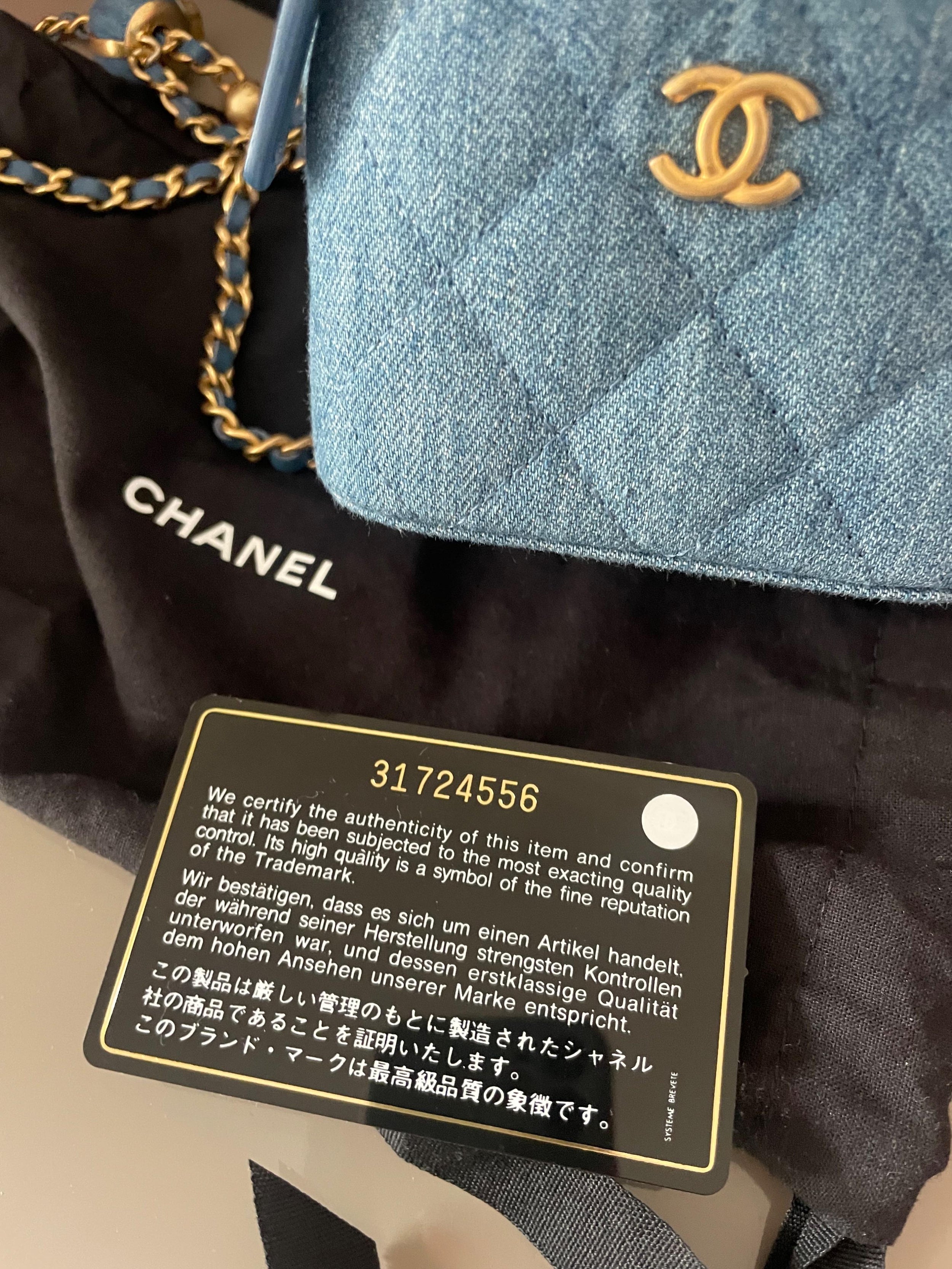 Chanel Blue Denim Coco Crush Vanity Bag