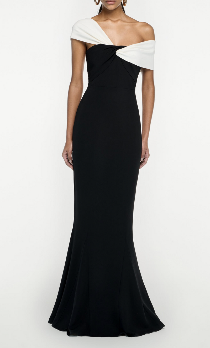 Roland Mouret Asymmetric Stretch Cady Gown