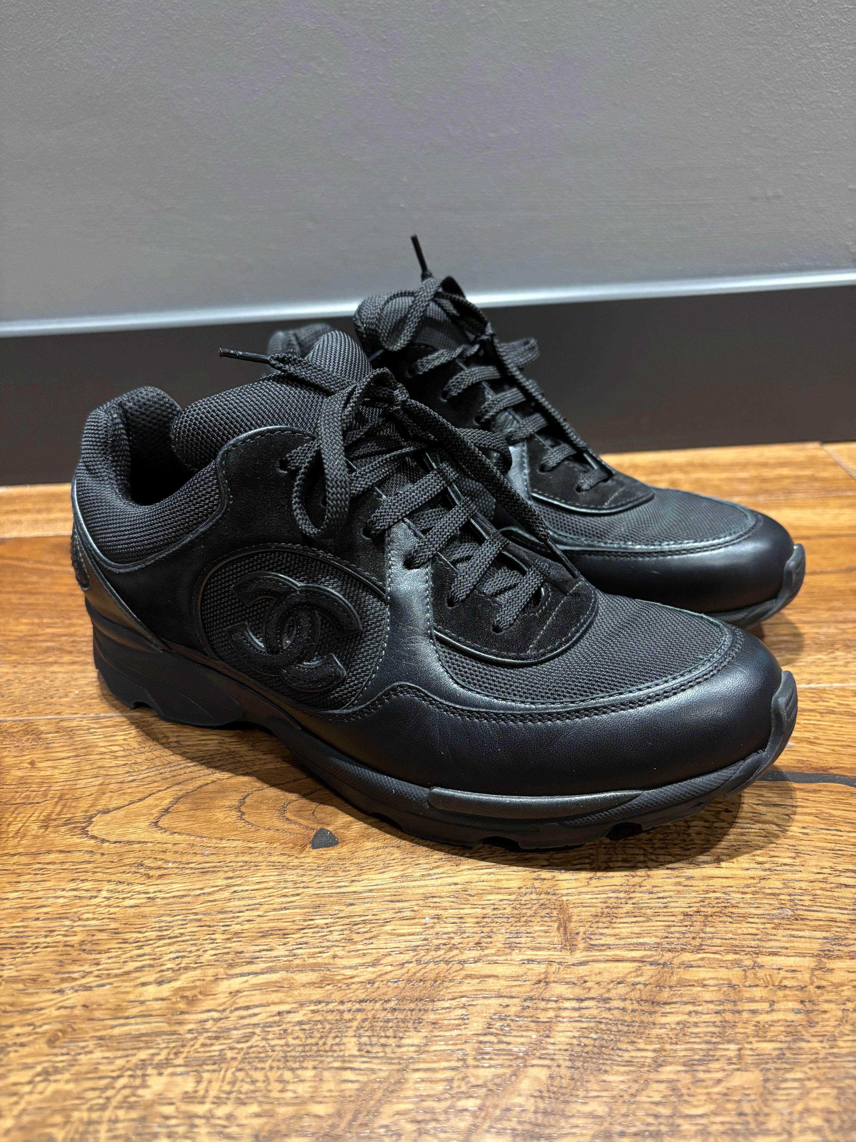 Chanel Black CC Trainers