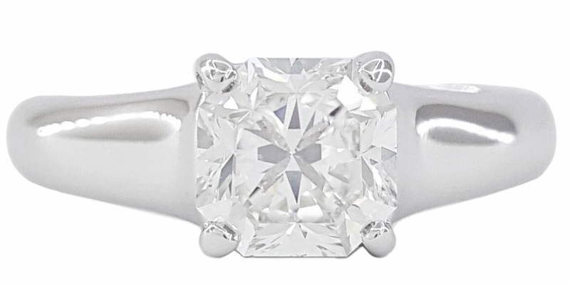 Verde 1ct IGI Certified Lab-grown Radiant Square Cut Diamond Ring