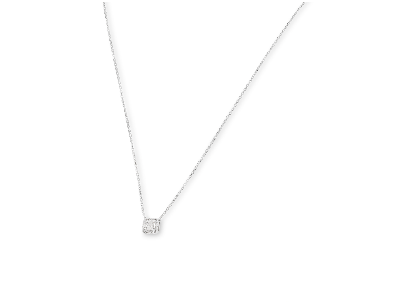 18ct White Gold Diamond Pendant Necklace