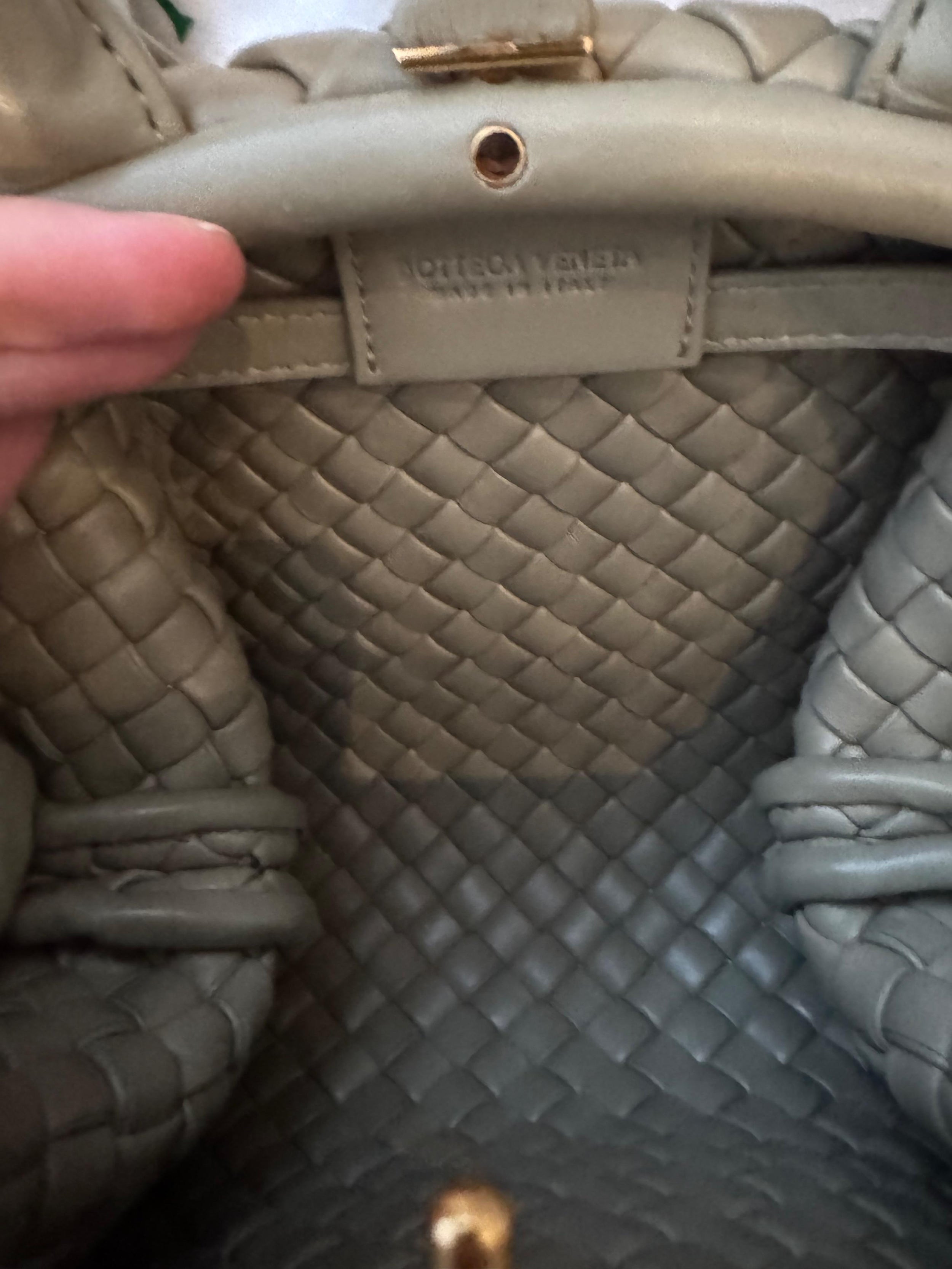 Bottega Veneta Mini Khaki Lambskin Satchel