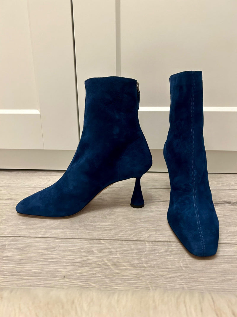 Aquazzura Blue Suede Amore Bootie 75