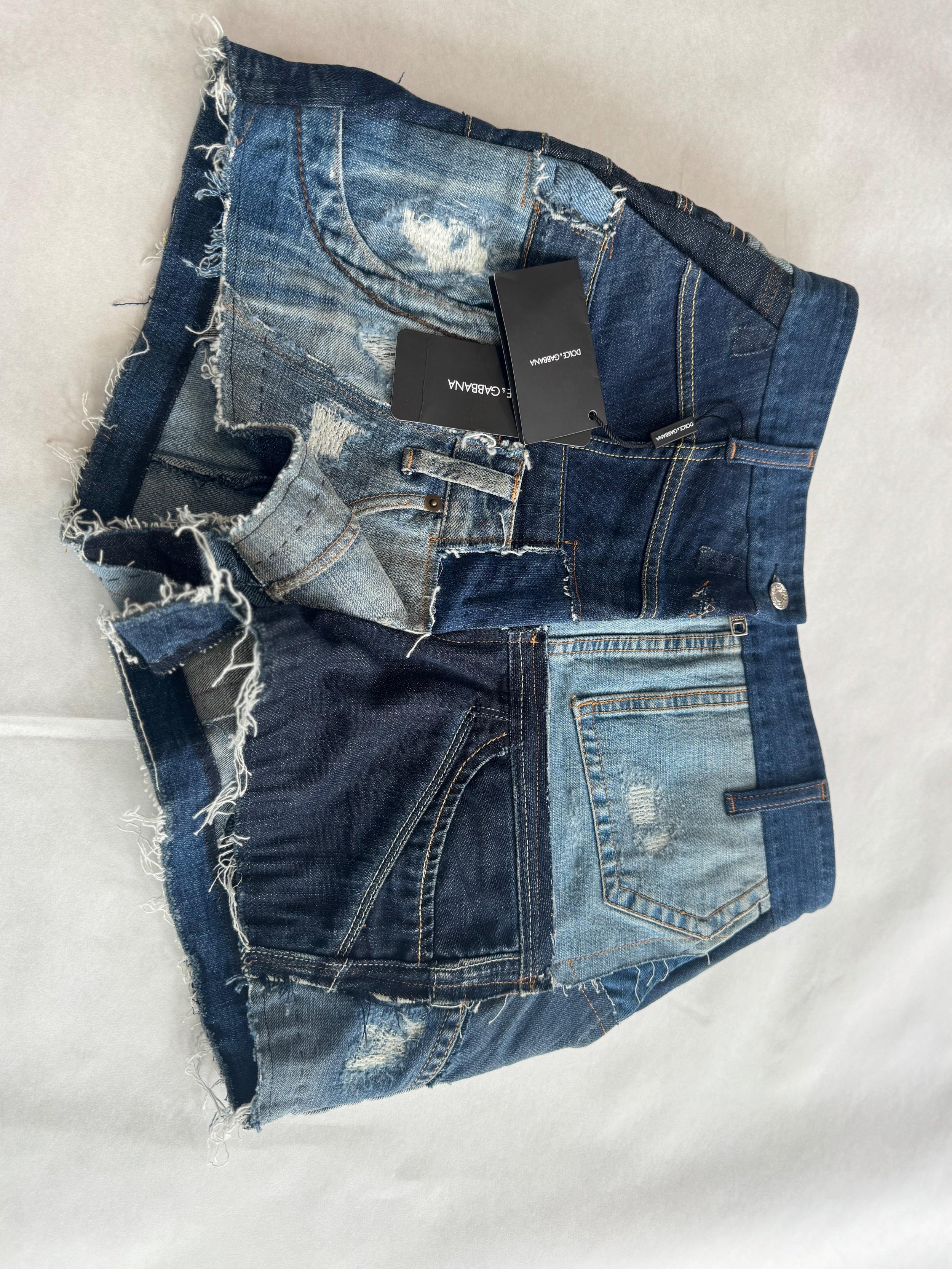 Patchwork Denim Shorts