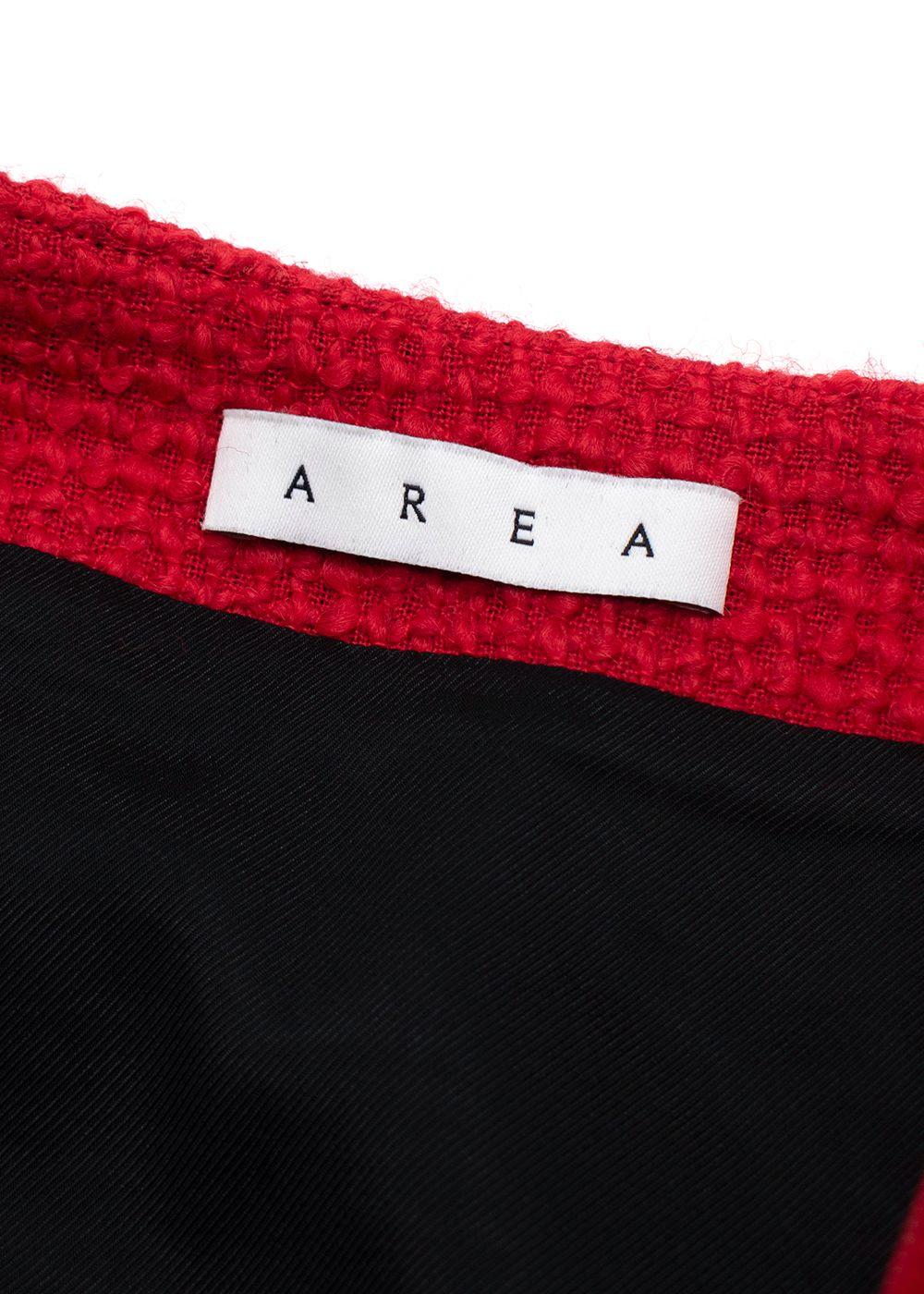 Area Red Crystal Embellished Mini Skirt