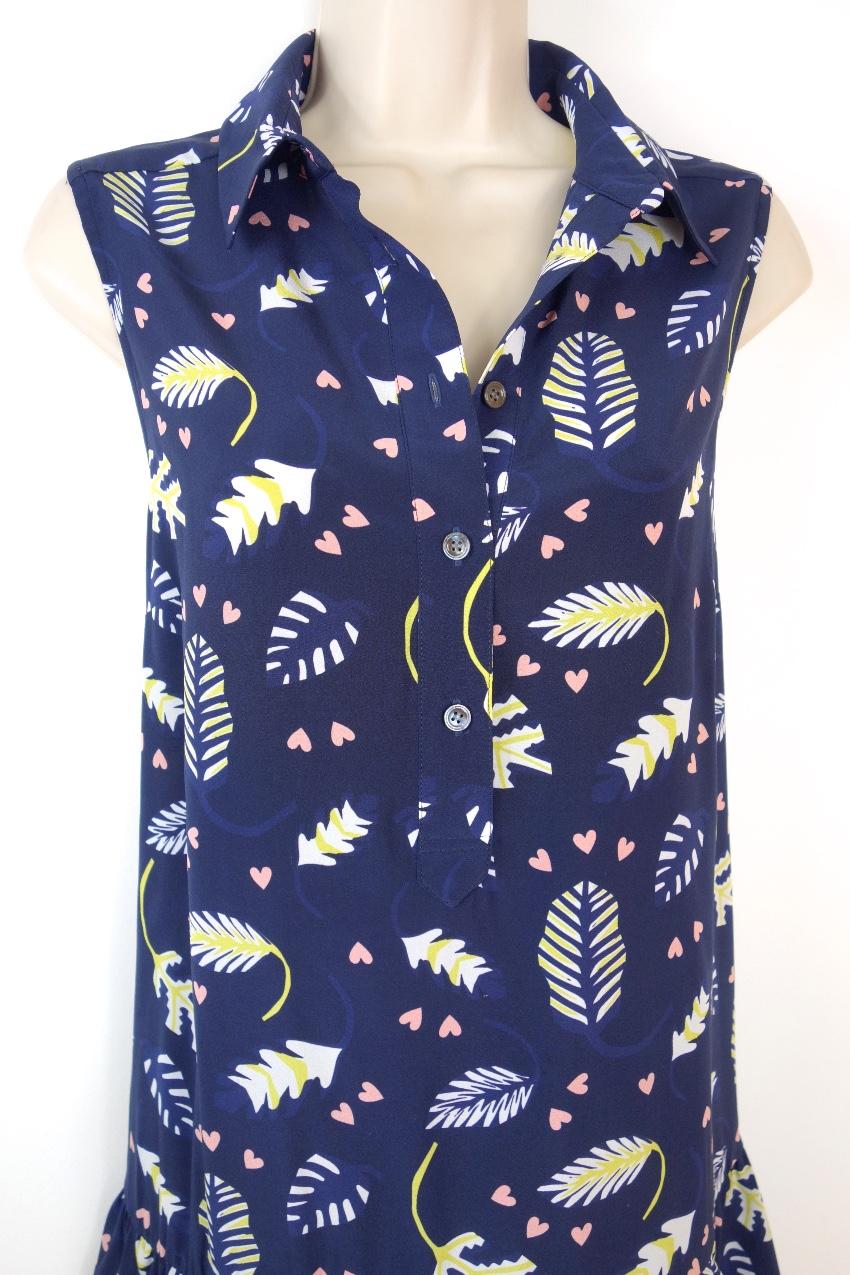 Chianti and Parker printed blue silk satin dress