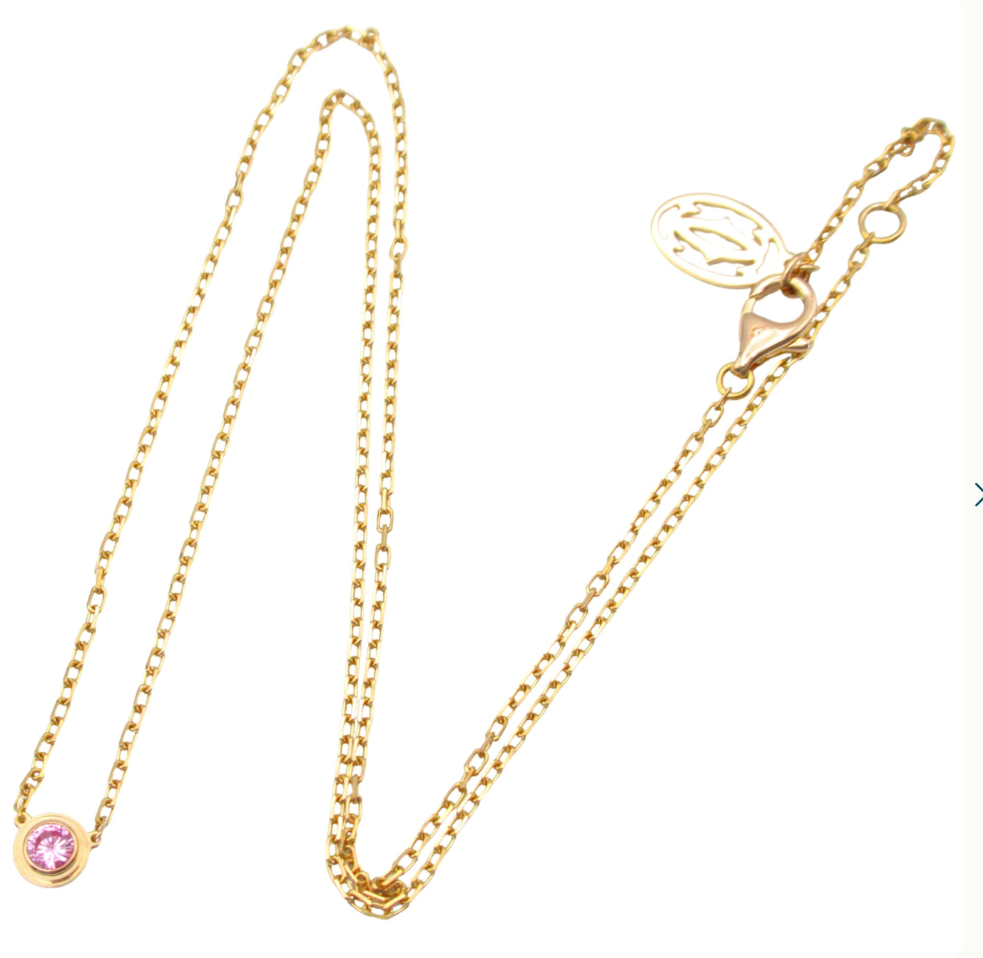 Cartier D'Amour Pink Sapphire Gold Necklace