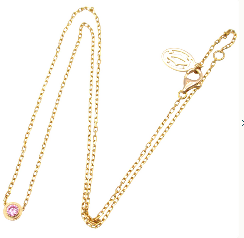 Cartier D'Amour Pink Sapphire Gold Necklace