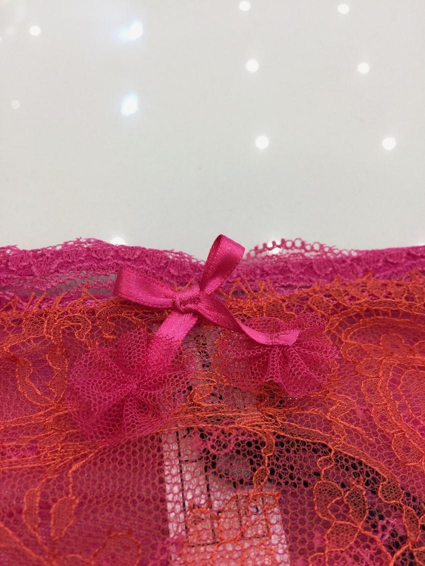 Chantal Thomass Fuchsia Pink & Orange Calais Leavers Lace Brief
