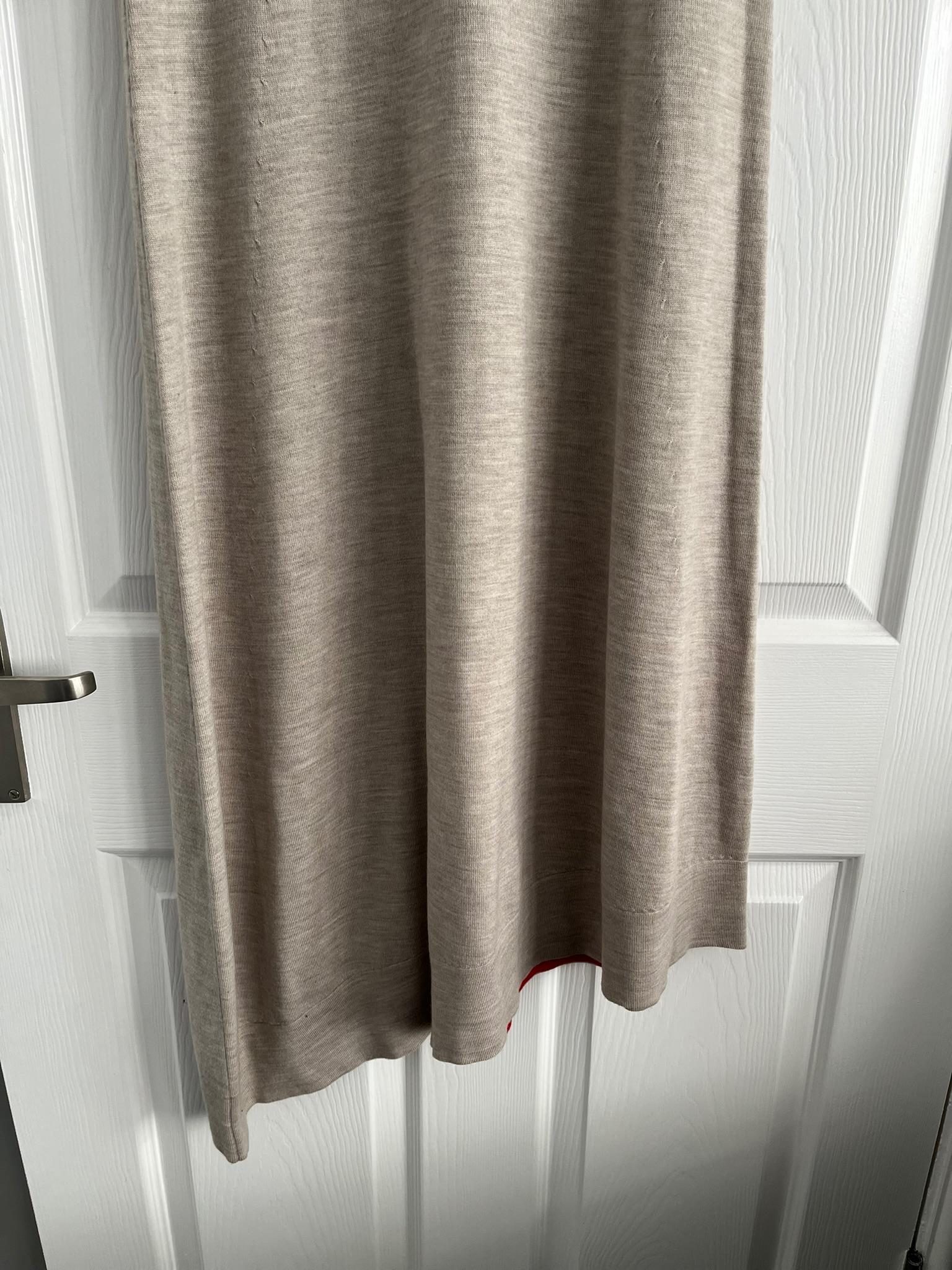 Beige Merino Wool Asymmetric Dress