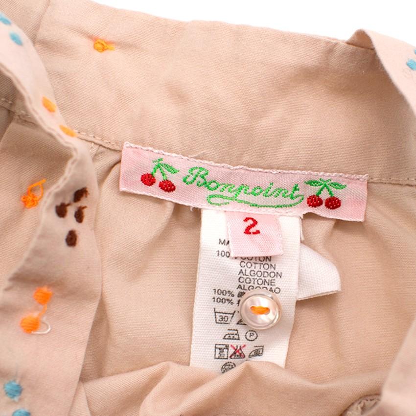 Bonpoint Girls 2Y Beige Embroidered Top
