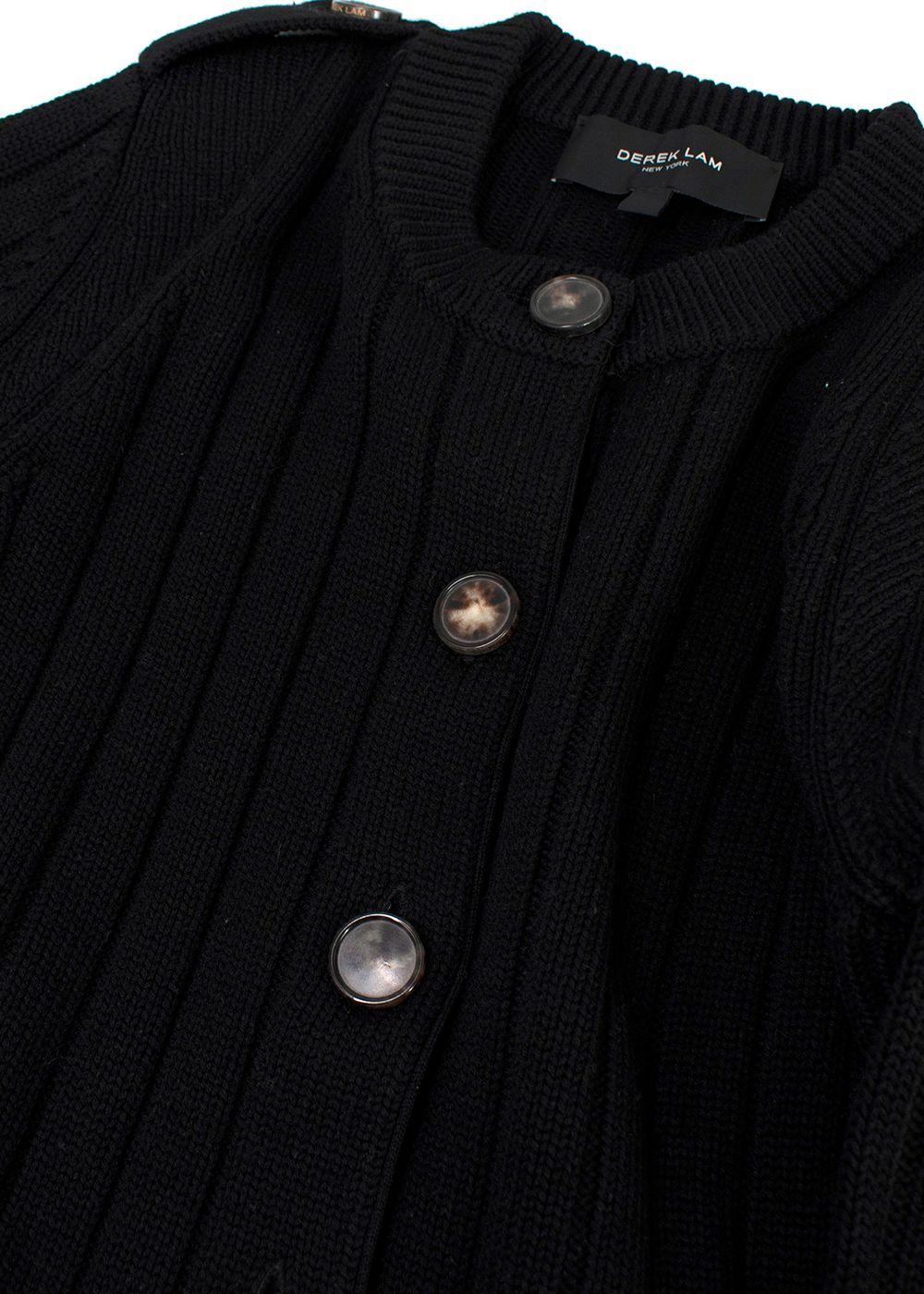 Derek Lam Black Ribbed Knitted Longline Cardigan