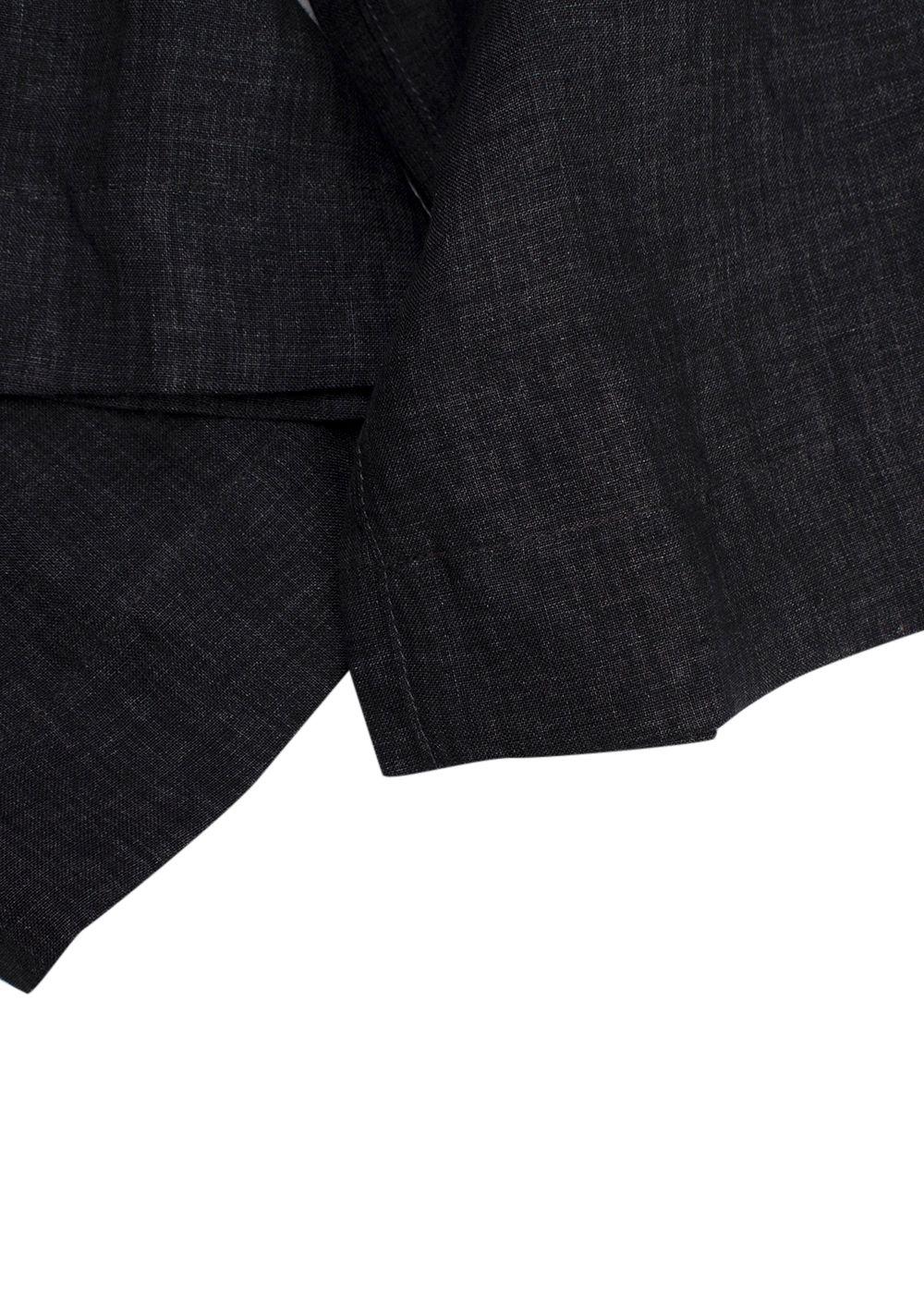 Momoni Dark Grey Linen Wide Leg Trousers