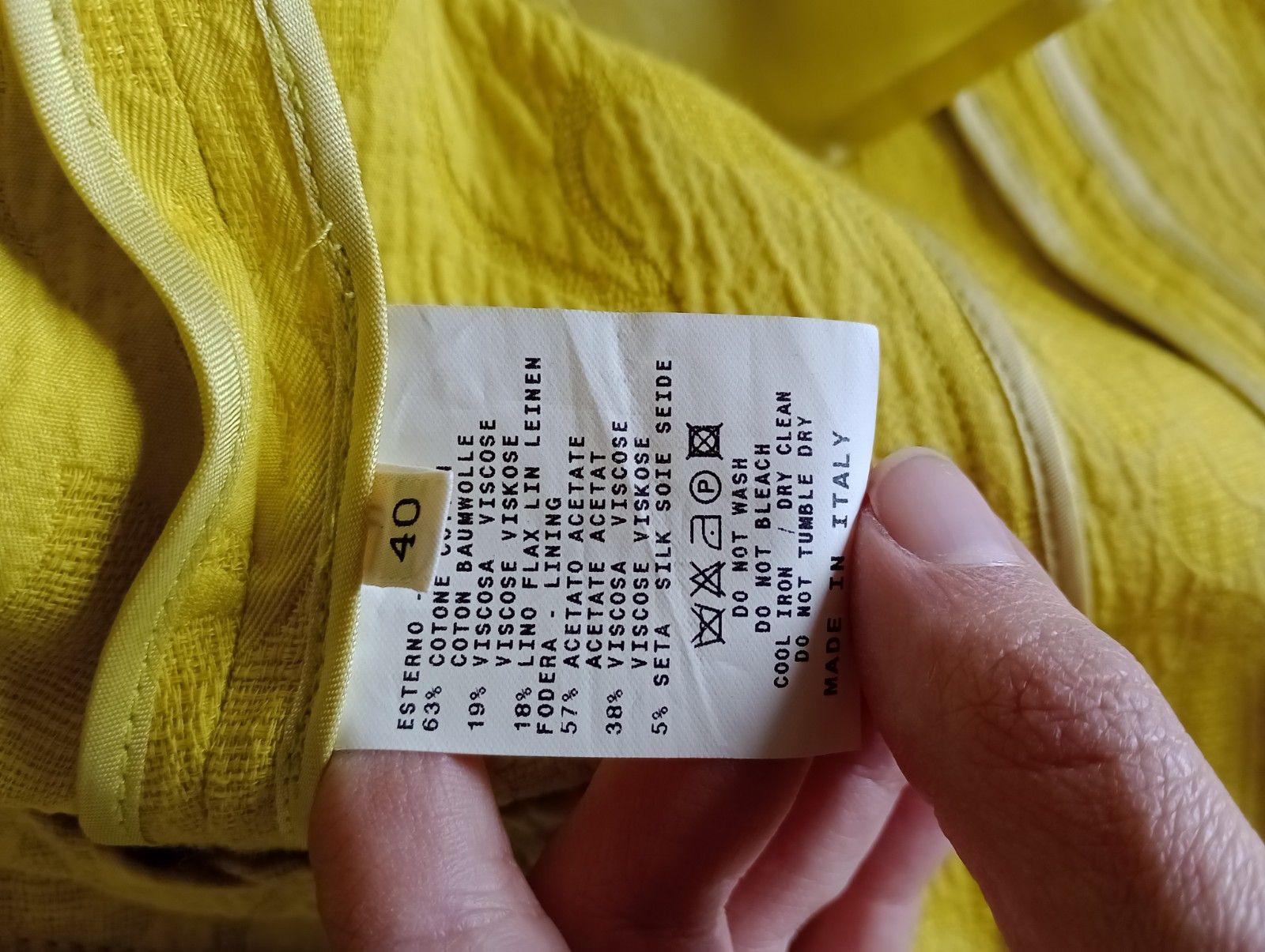 Yellow Jacquard Relief Pattern Blazer