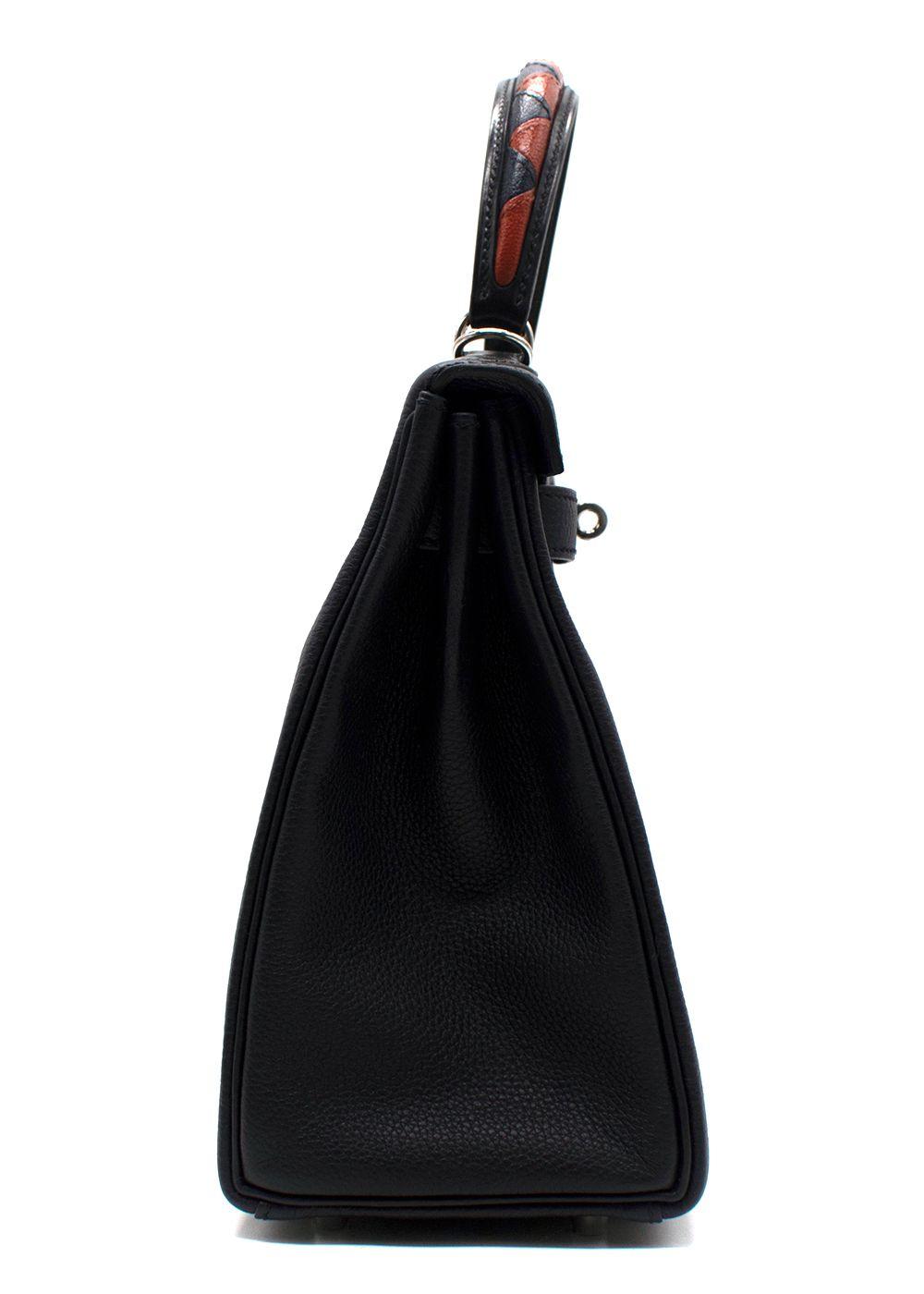 Hermes Limited Edition Kelly 28cm Galop Retourne Au Visit in  Noir Togo Leather with Palladium Hardware