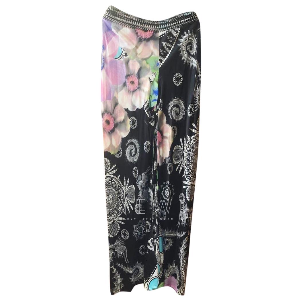 Class Cavalli Floral Paisley Wide Leg Pants
