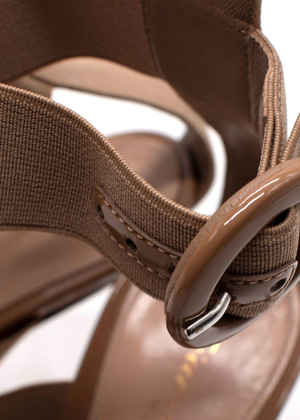 Gianvito Rossi Nude Double Buckle Strap Patent Leather Heels