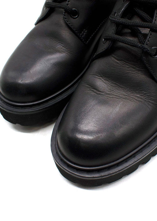 Valentino Black Go Logo Embellished Leather Ankle Boots