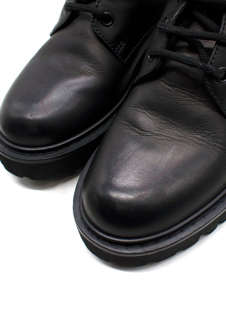 Valentino Black Go Logo Embellished Leather Ankle Boots