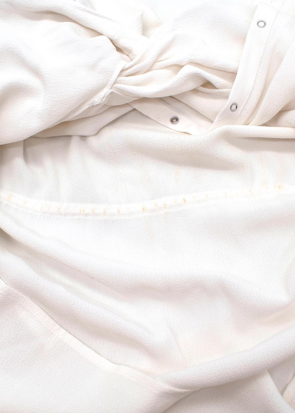 White Twist Placket Tunic Dress