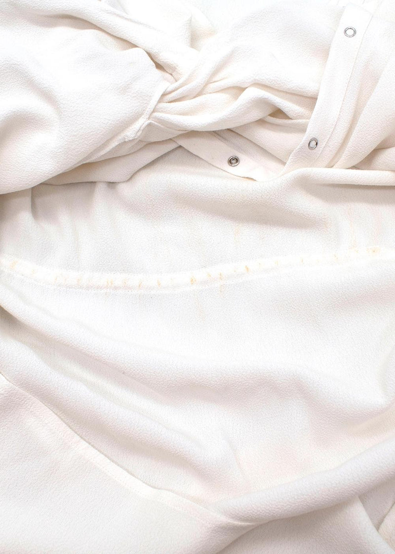 White Twist Placket Tunic Dress
