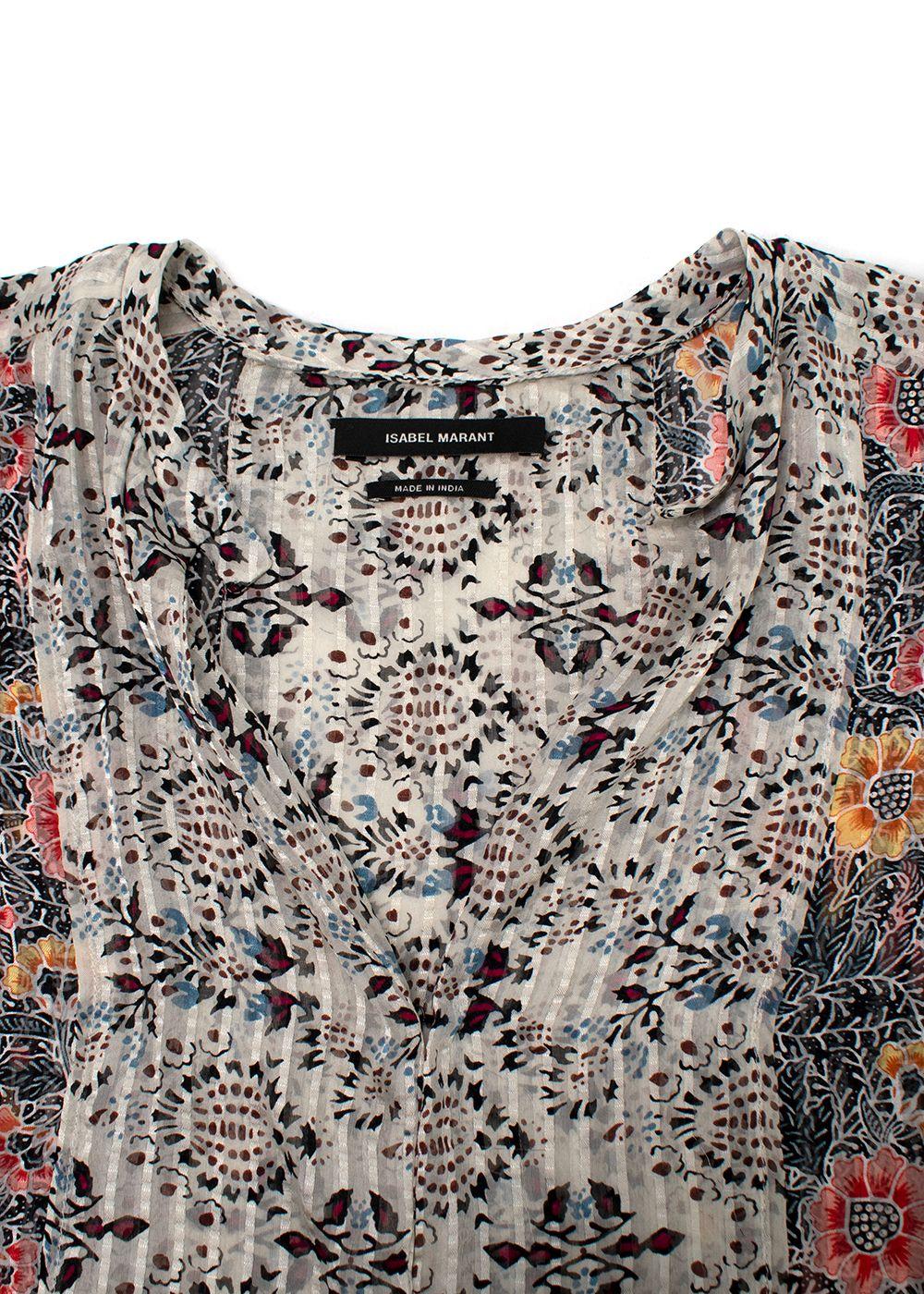 Isabel Marant Silk Floral Print Sleeveless Blouse