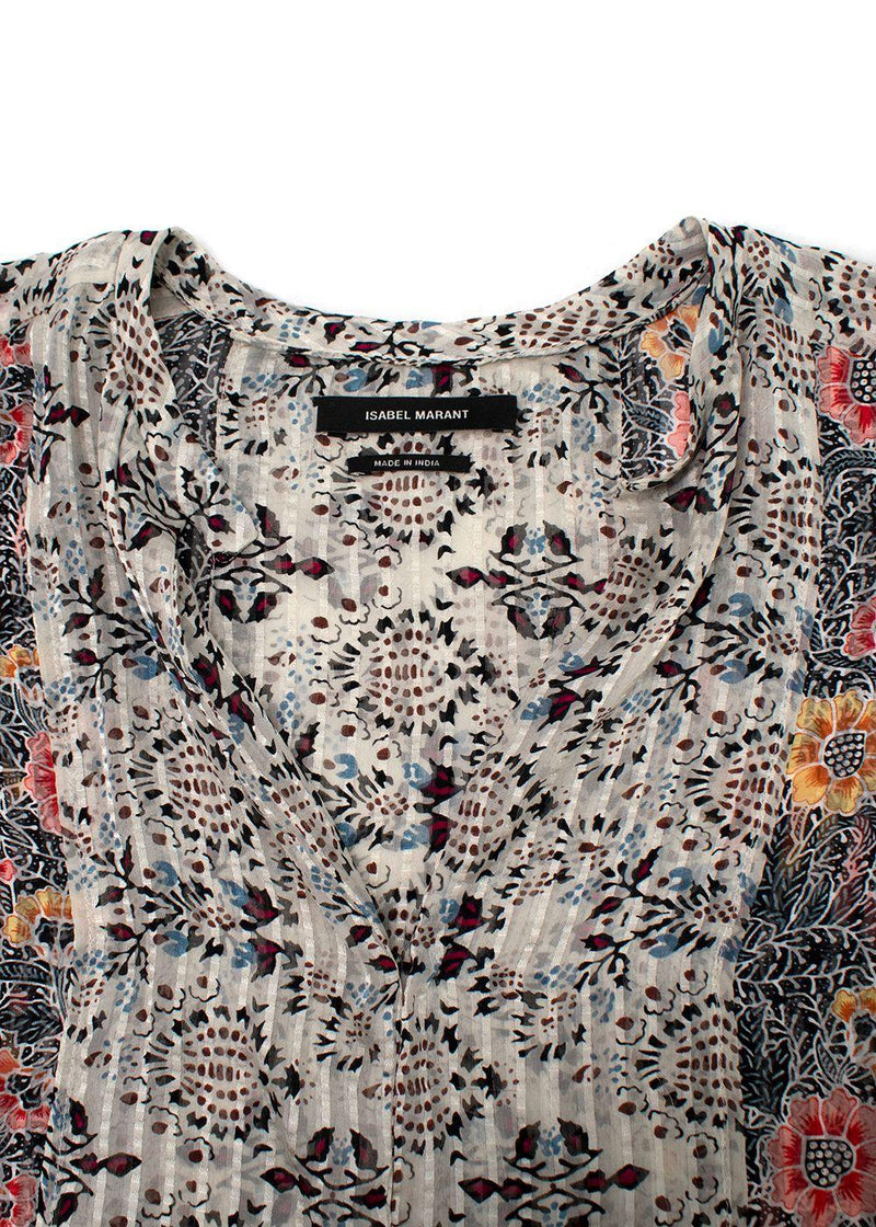 Isabel Marant Silk Floral Print Sleeveless Blouse