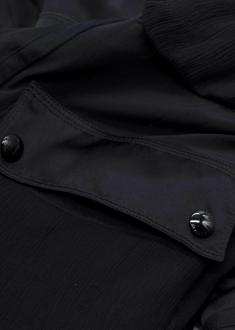 Givenchy Black  Belted  Silk Blend Utility Jacket