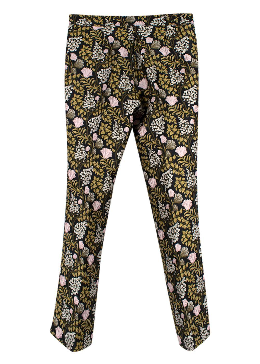 Giambattista Valli Jacquard Floral Printed Trousers