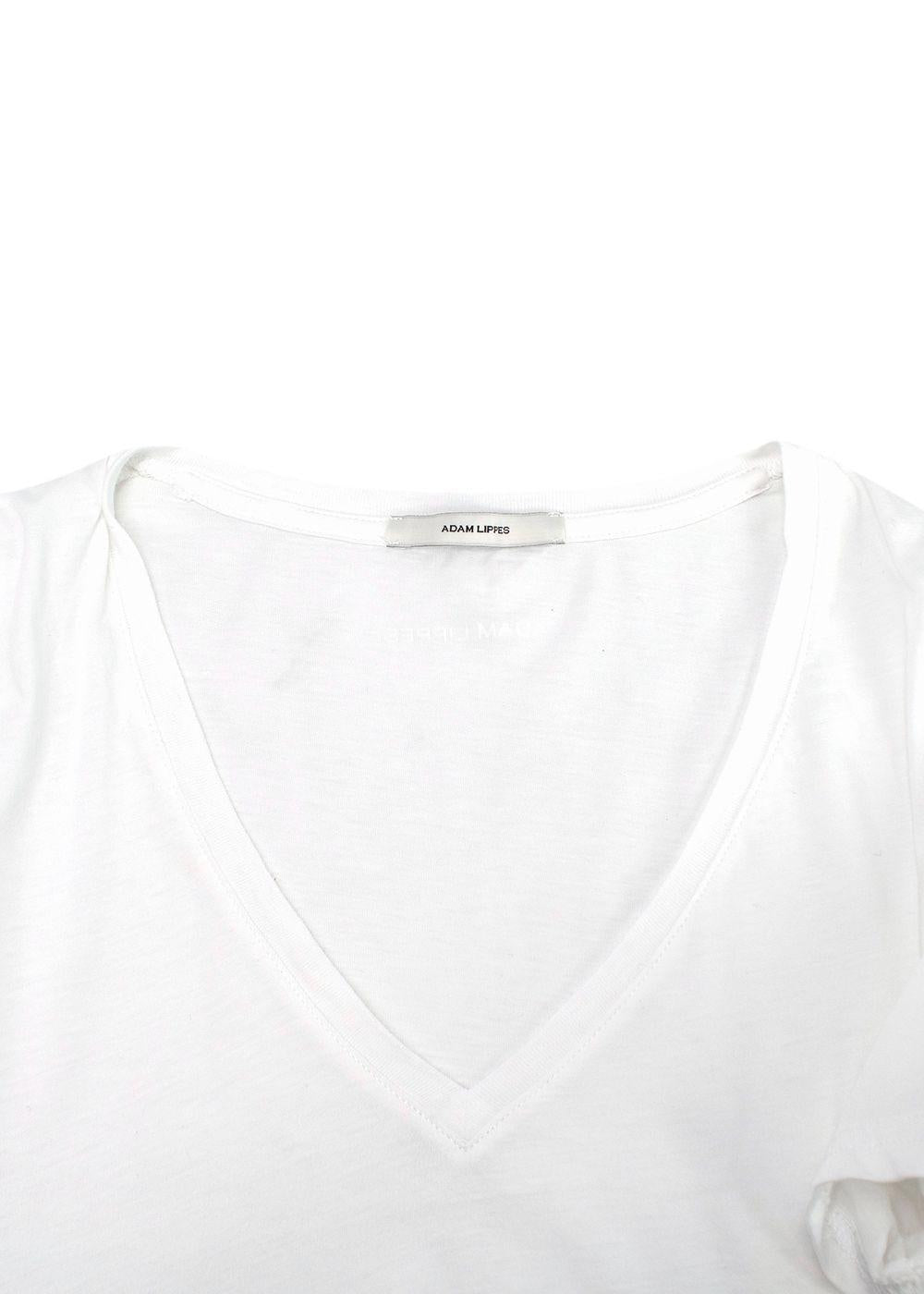 Adam Lippes White Cotton V-neck T-shirt