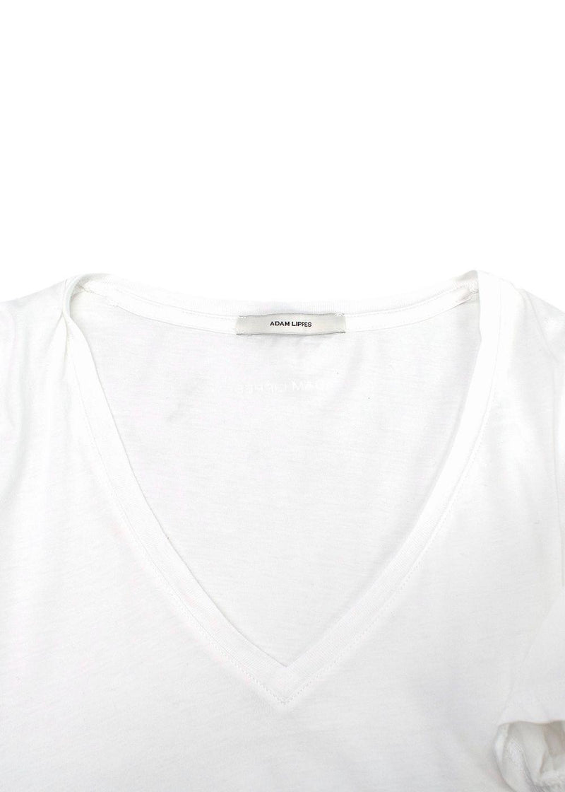 Adam Lippes White Cotton V-neck T-shirt
