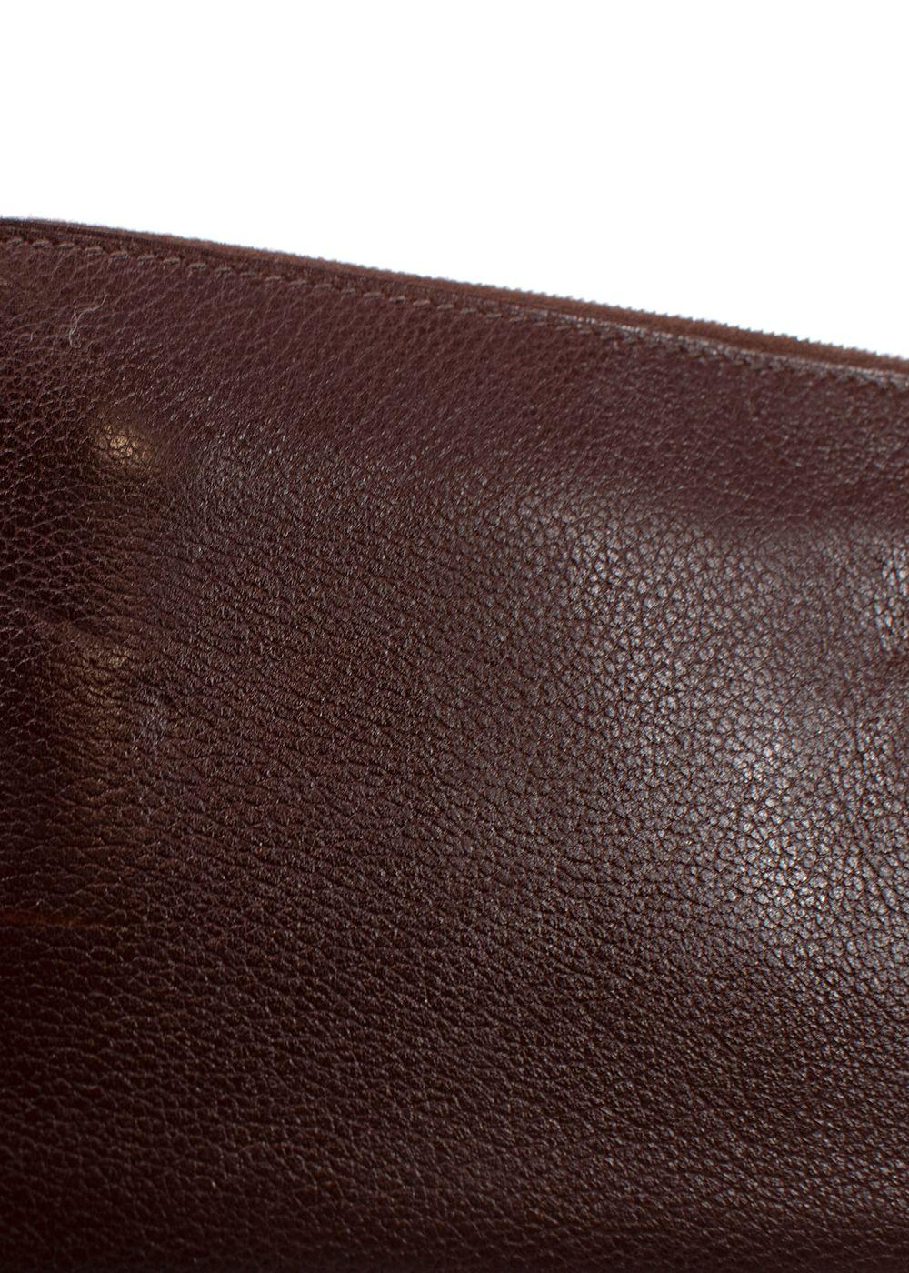 Hermes Chocolate Brown Leather Azap Long Wallet