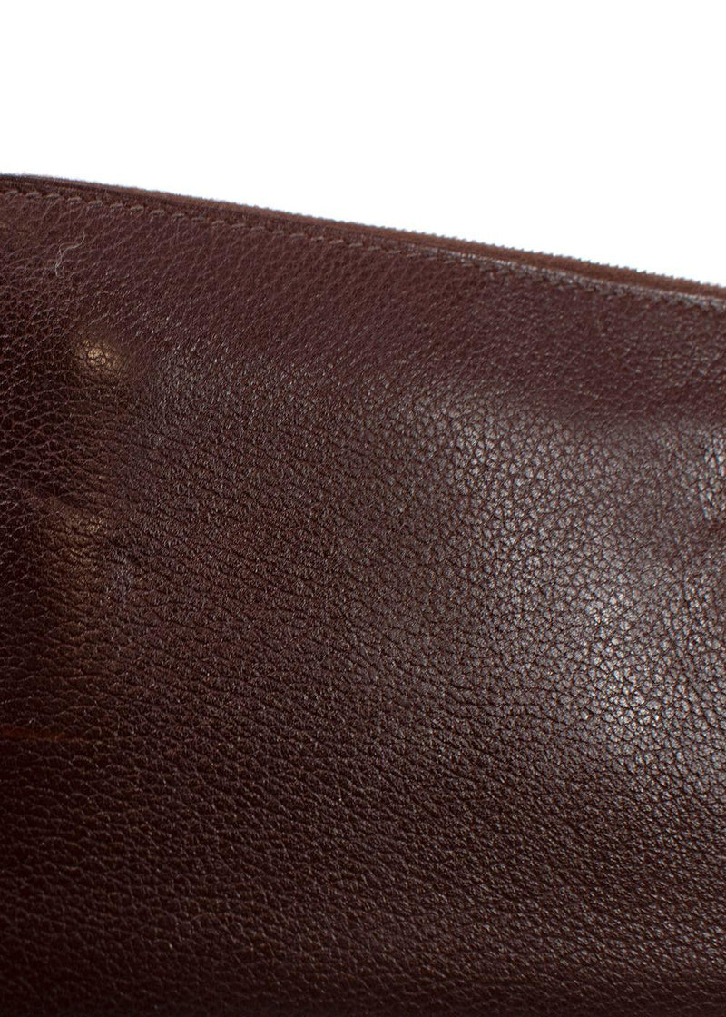 Hermes Chocolate Brown Leather Azap Long Wallet