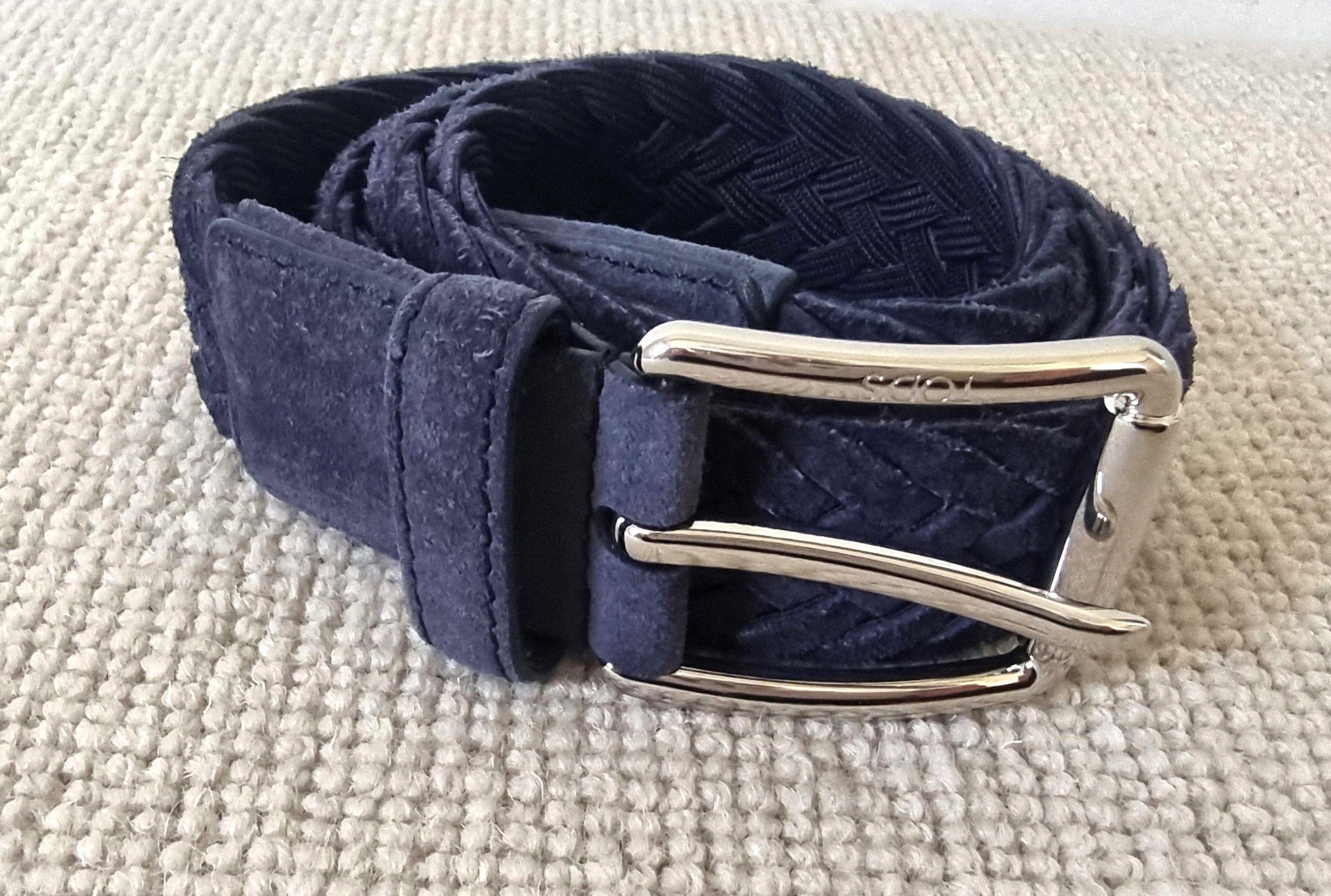 Tod's Blue Suede Plaited Belt
